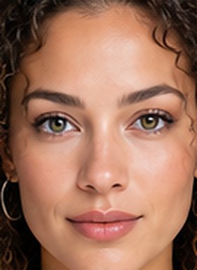 Illustrative portrait of a woman with Moonstone eyes